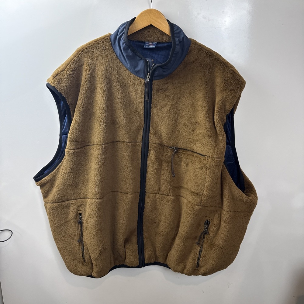 Bill's Khakis Mens Fleece Sherpa Mesh Lined Vest Brown Sz 5XB USA Made